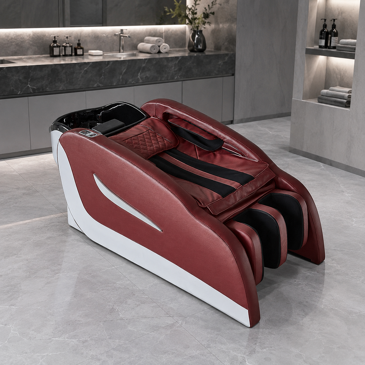 Electric Massage Shampoo Bed with Footrest AM4