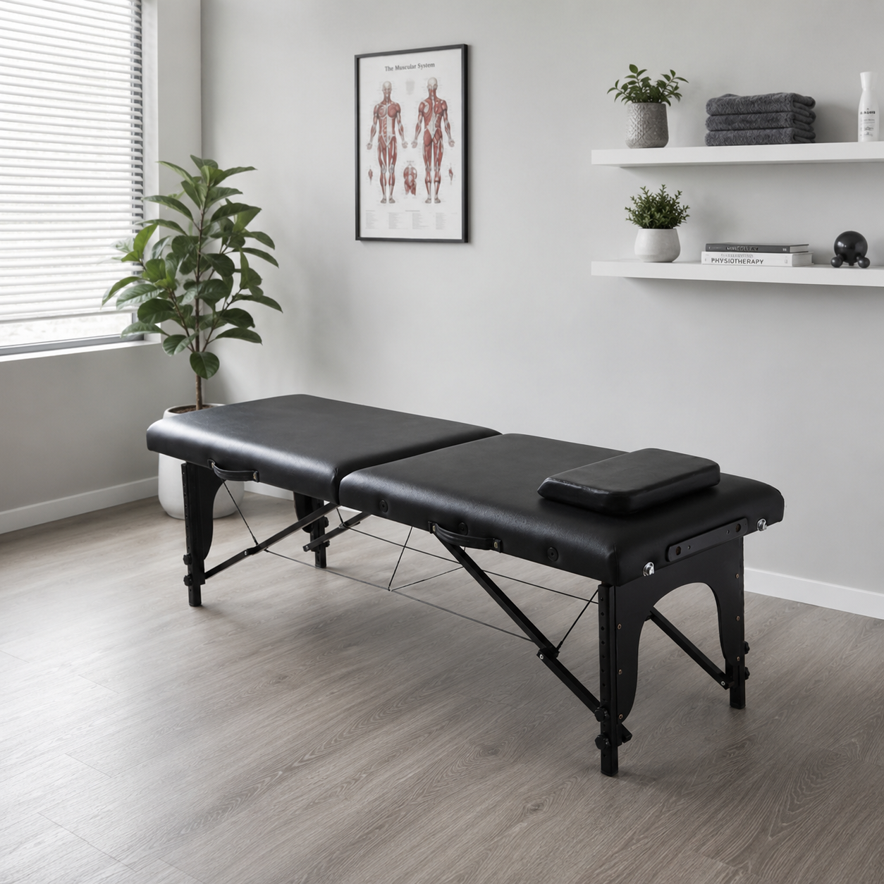 Black Foldable Massage Treatment Table DMC32
