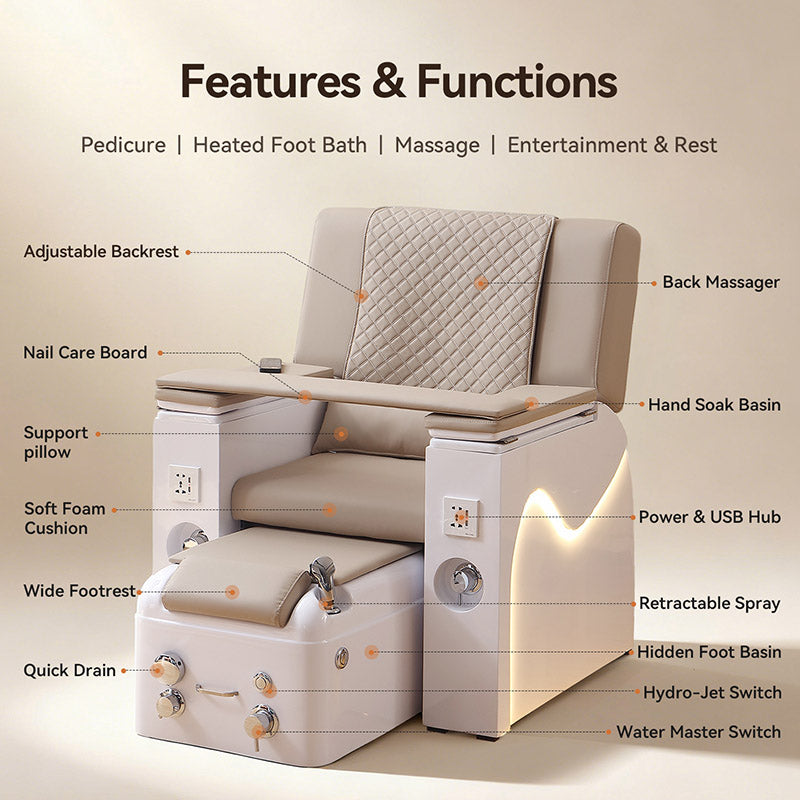 Massage Pedicure Spa Chair with Foot Bath ZY07