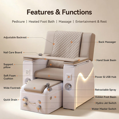 Massage Pedicure Spa Chair with Foot Bath ZY07