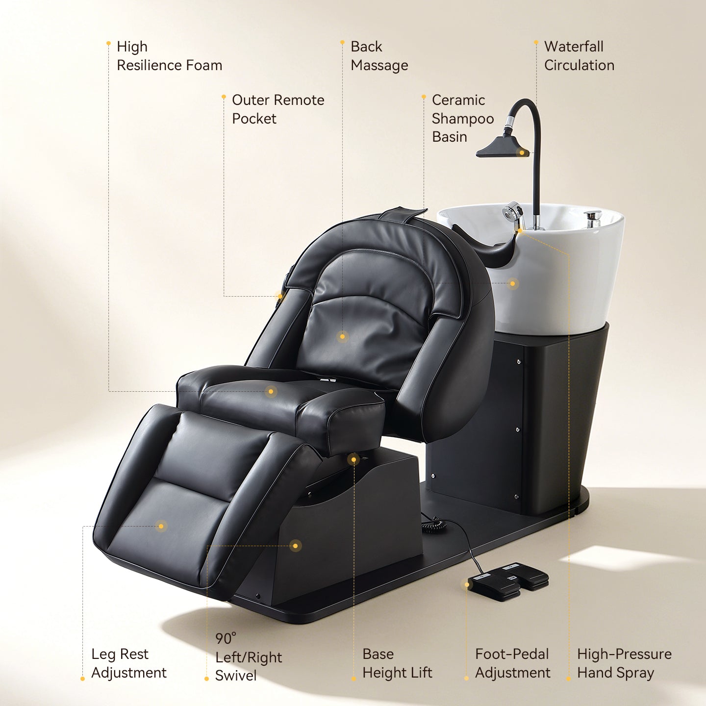 Luxury Electric Reclining Shampoo Chair BC10