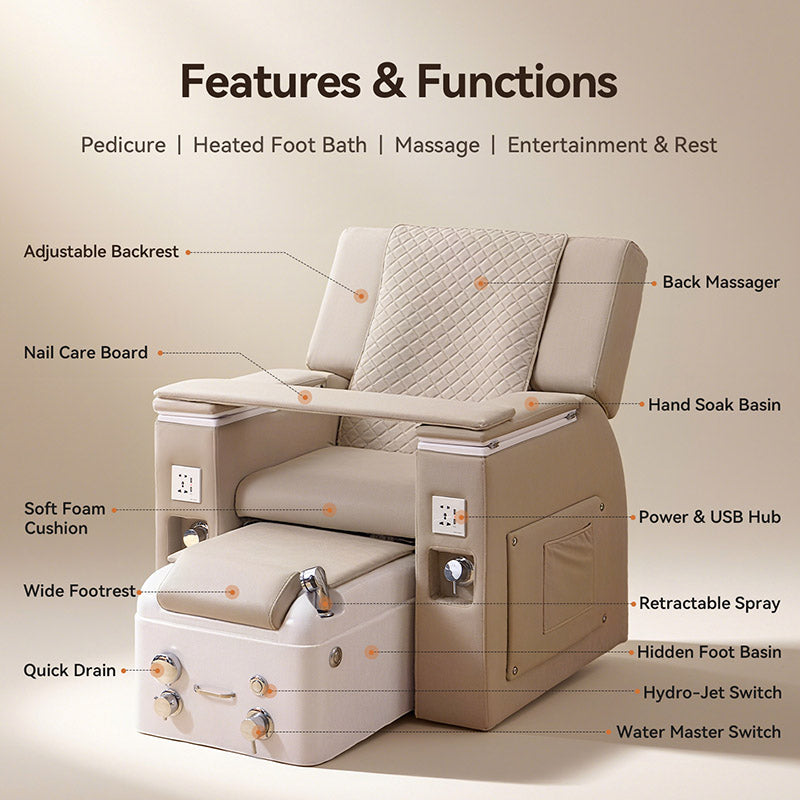 Massage Pedicure Spa Chair with Foot Bath ZY04